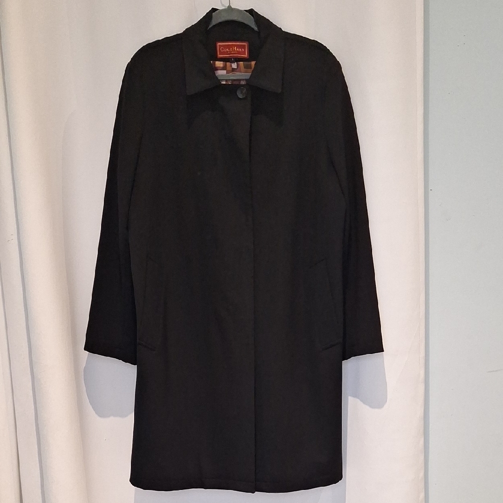 Cole Haan Studio Women's Black Trench Coat Size L